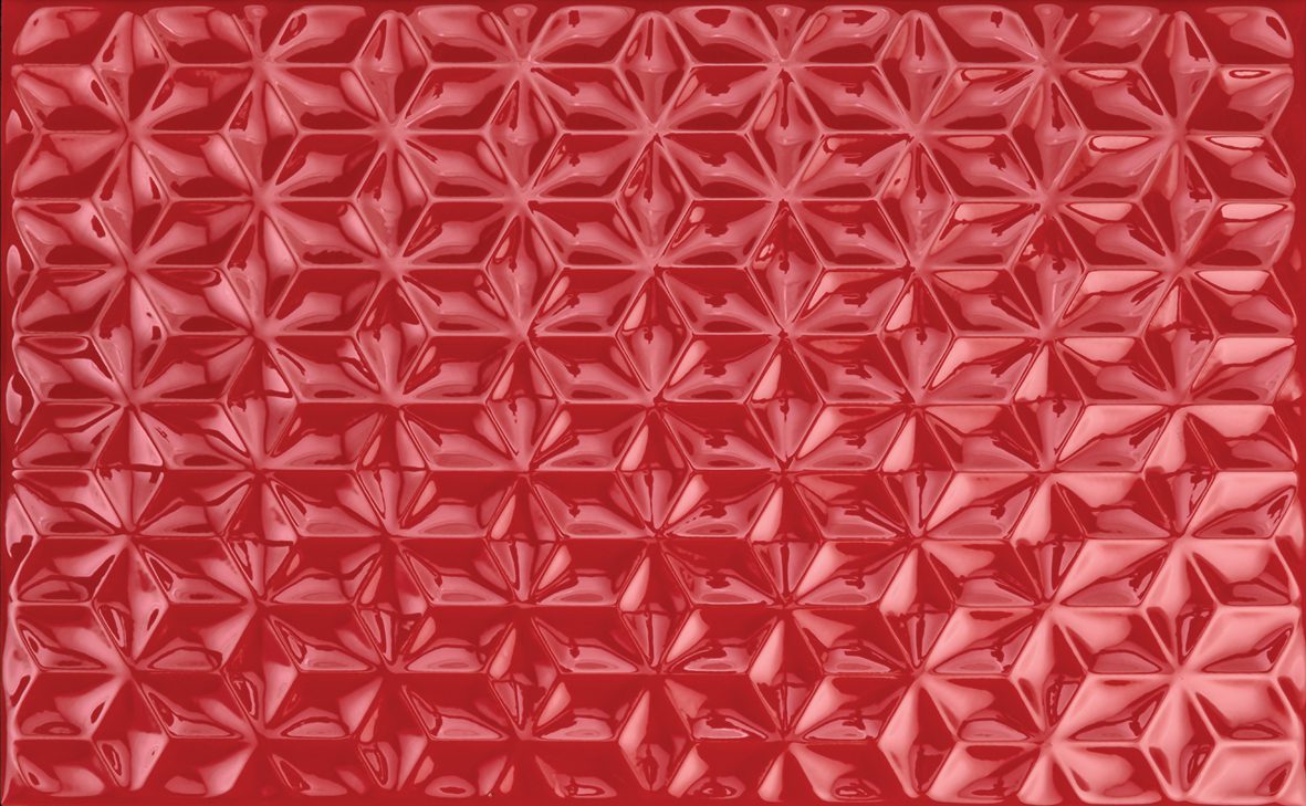 Follow Semicircle evolution Faianta rosie, 40,2x25,2 cm, Colectie CROMATIC 3D, str.