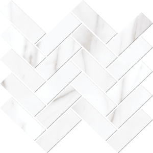 Mozaic alb herringbone, produsa de CESAROM